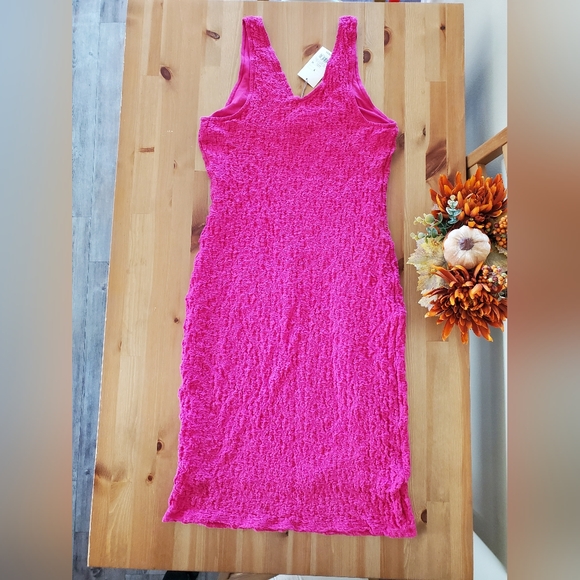 A. New Day - Women's Puckered Knit Dress Pink Size S - Picture 11 of 11